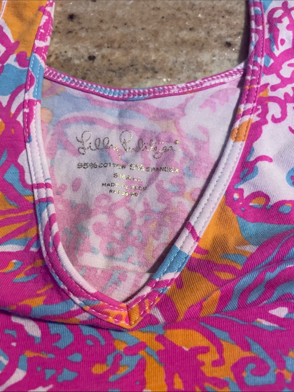 Lilly Pulitzer Pink, Blue & Orange Floral Tank Top - Picture 2 of 2